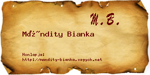 Mándity Bianka névjegykártya
